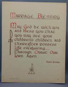 Vintage Frameable print on  Artboard "Marriage Blessing"  8"x10"