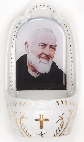 HOLY WATER FONT - PADRE PIO - 5.25