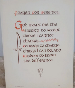 Vintage Frameable print on  Cardstock "Prayer for Serenity"  8"x10"