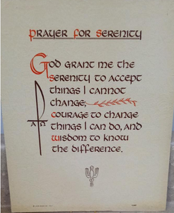 Vintage Frameable print on  Artboard "Prayer for Serenity"  8"x10"