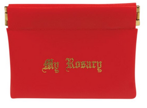ROSARY CASE - RED SQUEEZE POUCH