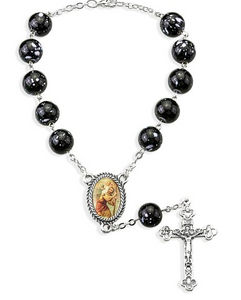St. Christopher Auto Rosary, Black