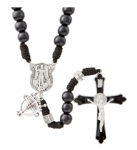 Rosary Black Saint Michael Paracord