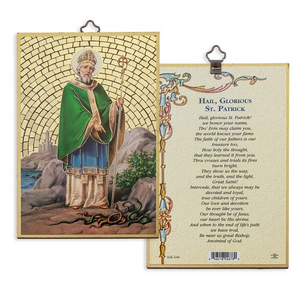 St Patrick 4" x 6"  Gold Foil Mosaic Plaque