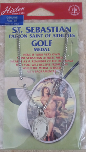 Oval Saint Sebastian Men's Golf Medal on a 24" Chain