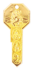 ST CHRISTOPHER KEY MEDAL GOLD FINISH