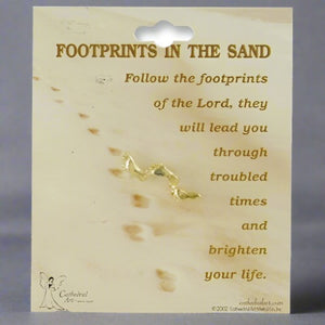 Pin Footprints in the Sand in Gold Tone