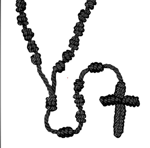 ROSARY - BLACK KNOTTED CORD