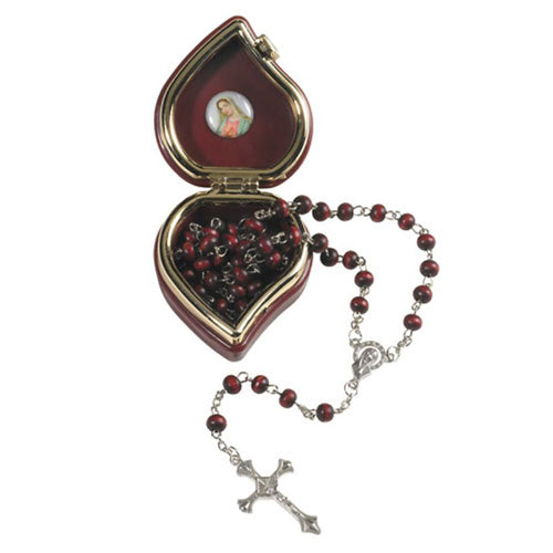 ROSE-SCENTED ROSARY WITH CASE - MADONNA