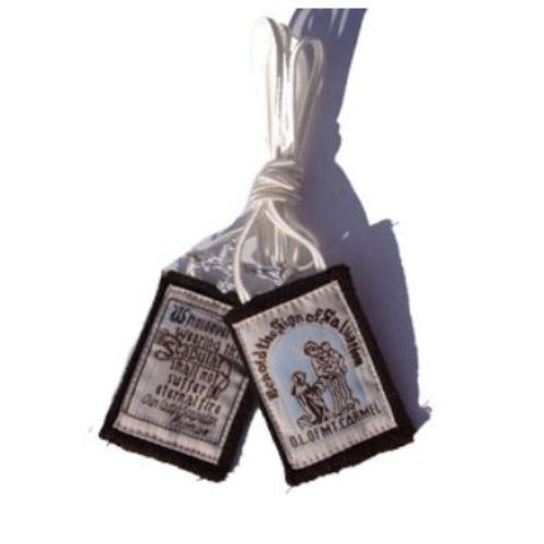 BROWN SCAPULAR WITH WHITE CORD