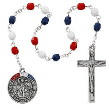 Load image into Gallery viewer, MILITARY - CHAPLET - RED, WHITE &amp; BLUE BEADS
