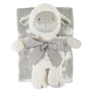BLANKET AND TOY SET - GRAY LAMB