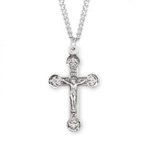 Crucifix Necklace Floret Tipped