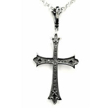 Load image into Gallery viewer, CRUCIFIX NECKLACE - FLARED TIPS with RED CZ STONES
