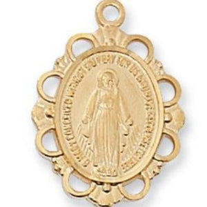 MIRACULOUS MEDAL - GF LOOPED FRAME - 18" CHAIN