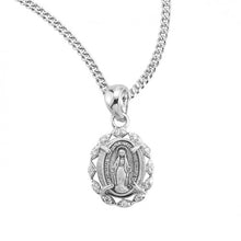 Load image into Gallery viewer, MIRACULOUS MEDAL - SWAROVSKI CZ STERLING SILVER  - 18&quot; CHAIN
