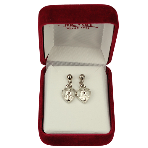 EARRINGS - MIRACULOUS MEDAL IN HEART