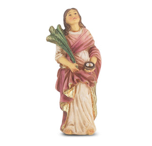 ST LUCY - 4" HAND PAINTED - PATRON SAINT STATUE