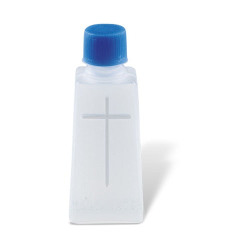 HOLY WATER BOTTLE - 1 OZ PLASTIC - BLUE CAP