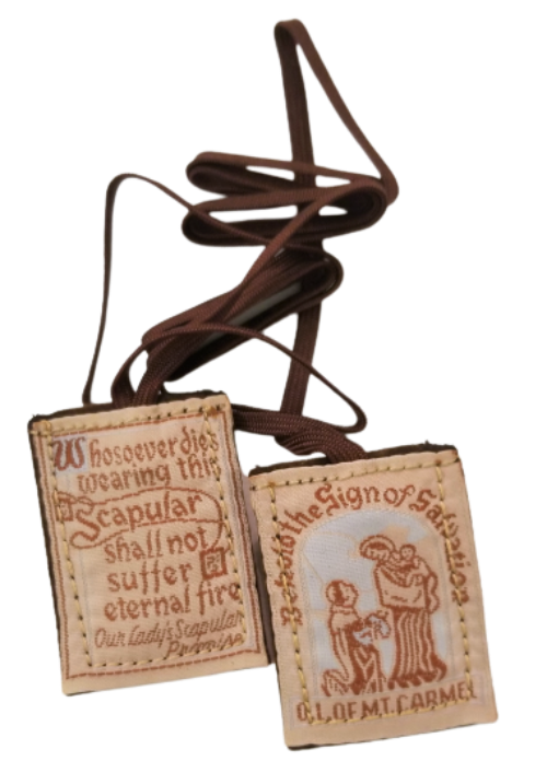 BROWN SCAPULAR WITH BROWN CORD