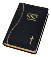 Load image into Gallery viewer, BIBLE: NEW CATHOLIC - ST. JOSEPH - BLACK FAUX LEATHER
