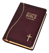 Load image into Gallery viewer, BIBLE: NEW CATHOLIC - ST. JOSEPH - BURGUNDY FAUX LEATHER
