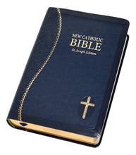 Load image into Gallery viewer, BIBLE: NEW CATHOLIC - ST. JOSEPH - BLUE FAUX LEATHER

