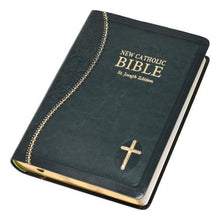 Load image into Gallery viewer, BIBLE: NEW CATHOLIC - ST. JOSEPH - GREEN FAUX LEATHER
