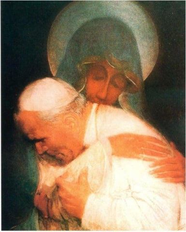 Pope Saint John Paul II With Mary Print