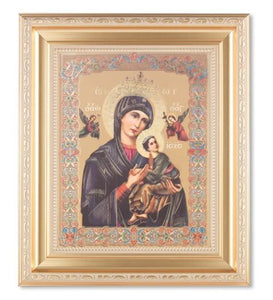 Our Lady of Perpetual Help in Satin Gold Frame