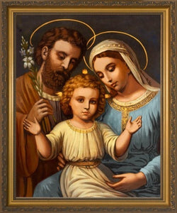 Holy Family in Wood Frame