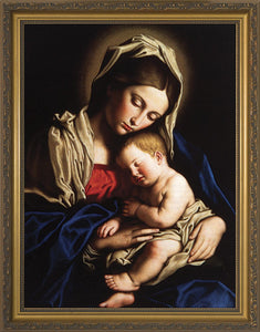 MADONNA AND HER CHILD - 9 X 12" - GOLD FRAME