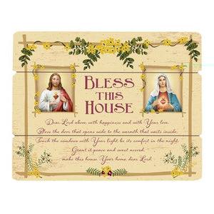 Wall Plaque 'Bless This Home" Wood
