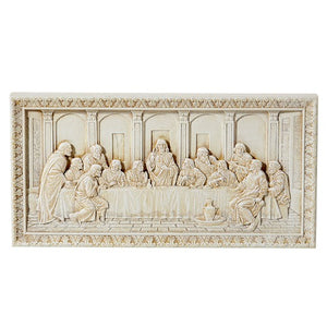 Last Supper Ivory Resin Plaque