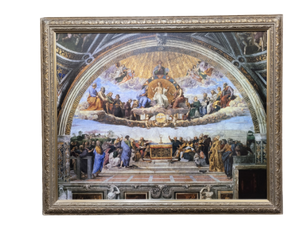 Dispute at the Blessed Sacrament by Raphael Framed Canvas