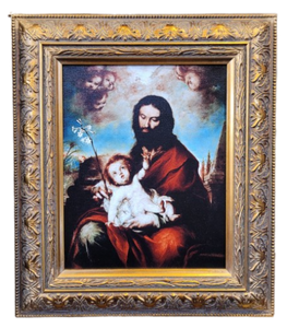 Saint Joseph and Child by Clemente De Torres Framed Canvas