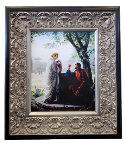 Christ and the Samaritan Woman by Carl Heinrich Bloch Framed Canvas