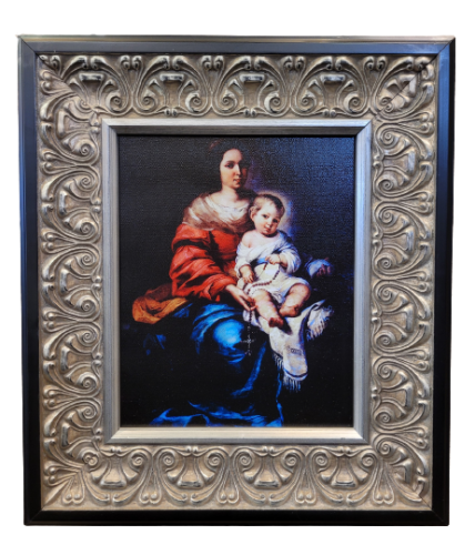 Our Lady of the Rosary by Bartolomeo Esteban Murillo Framed Canvas