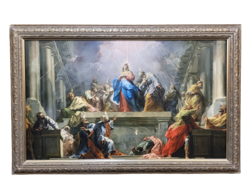 Pentecost by Jean Restout II Framed Canvas