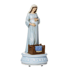 EXPECTING MARY - MUSICAL FIGURINE - RESIN - 9.25"