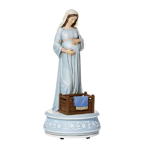 EXPECTING MARY - MUSICAL FIGURINE - RESIN - 9.25