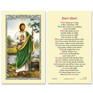 ST JUDE DON'T QUIT HOLY CARD
