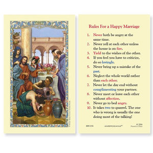 RULES FOR A HAPPY MARRIAGE HOLY CARD