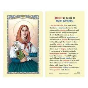PRAYER IN HONOR OF ST DYMPHNA HOLY CARD