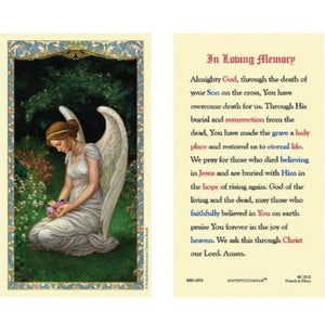 HOLY CARD - IN LOVING MEMORY - ANGEL
