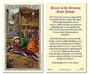SLEEPING ST JOSEPH HOLY CARD