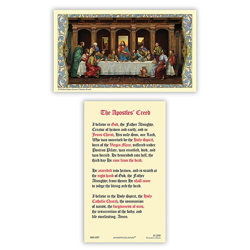 HOLY CARD - APOSTLES' CREED - LAST SUPPER IMAGE