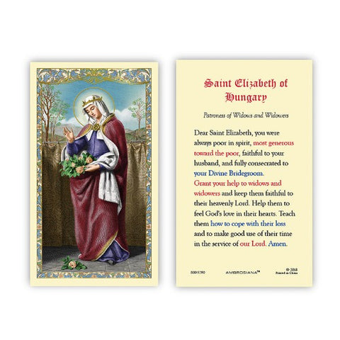 ST ELIZABETH - PATRONESS WIDOWS & WIDOWERS HOLY CARD