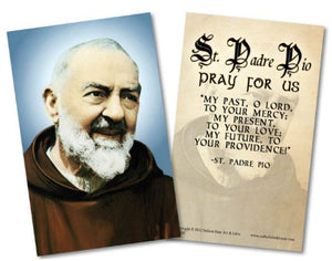 Padre Pio " My Past, O Lord" Holy Card