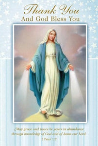 "THANK YOU" GREETING CARD FEATURING OUR LADY OF GRACE